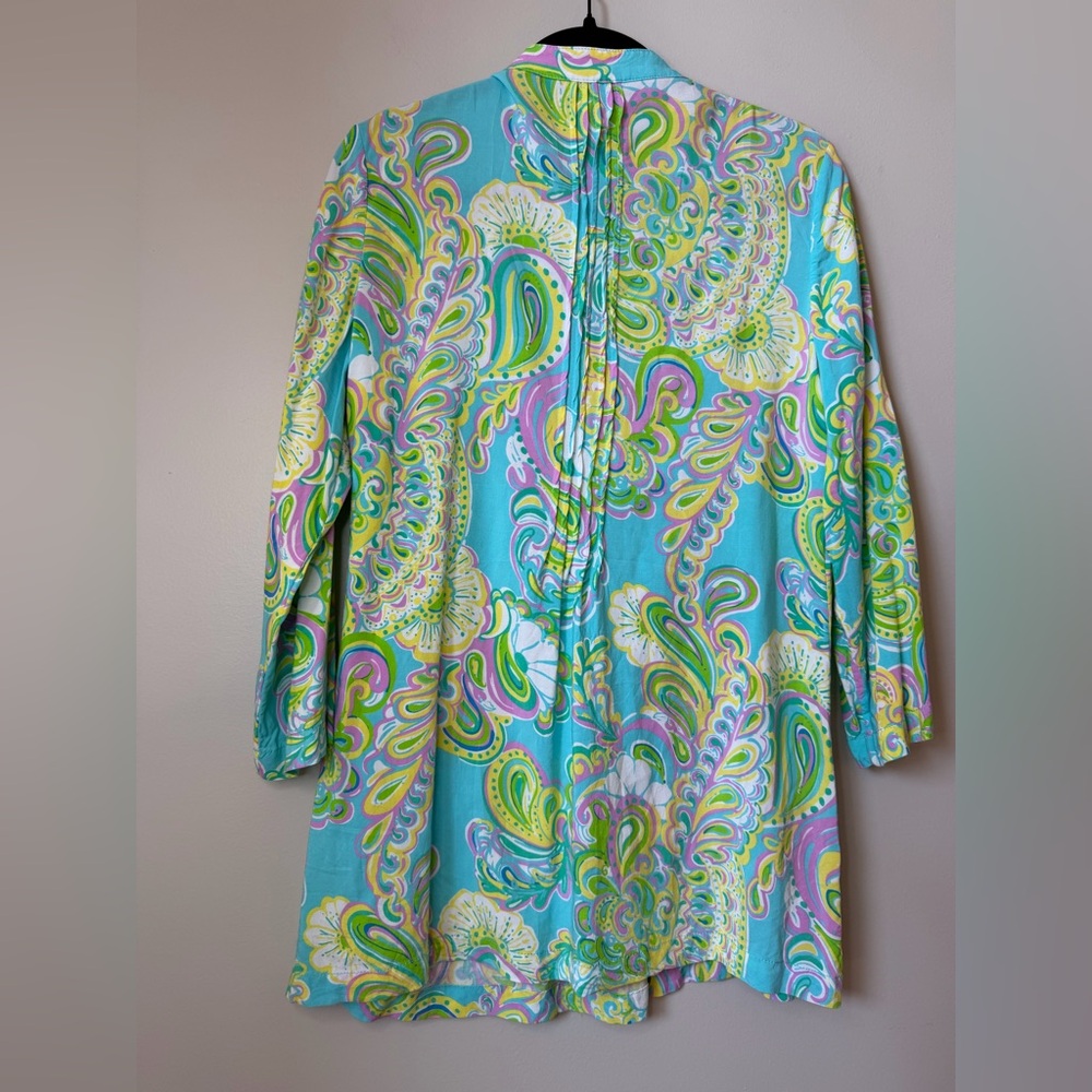 Lilly Pulitzer Sarasota Tunic Top in Shorely Blue Size L - Picture 5 of 7